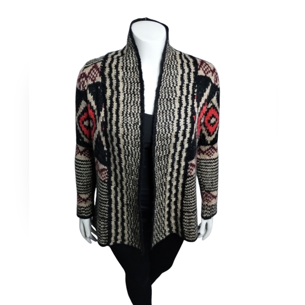 Hippe Rose Women's Chunky Thick Aztec Warm Cozy Western Artsy Cardigan S